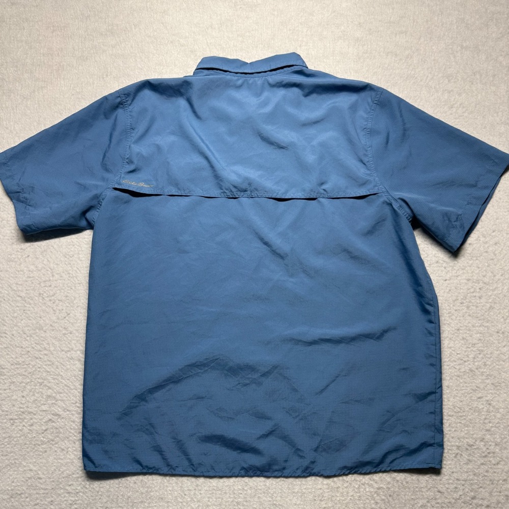 Eddie Bauer Short Sleeve Button Up Vented Outdoors Shirt Blue Men's‎ Size XXL - Picture 8 of 9